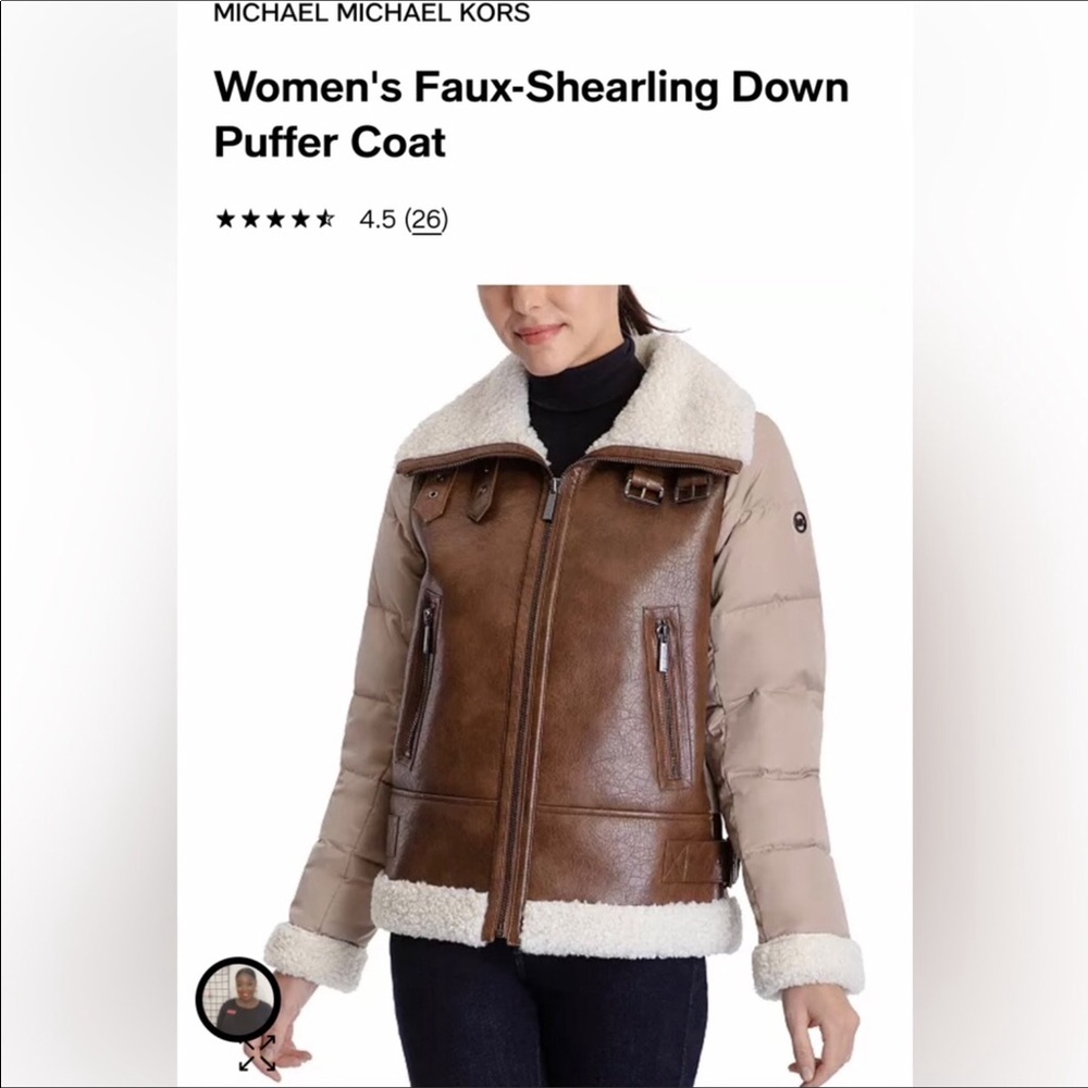 Michael Kors faux shearling down puffer coat